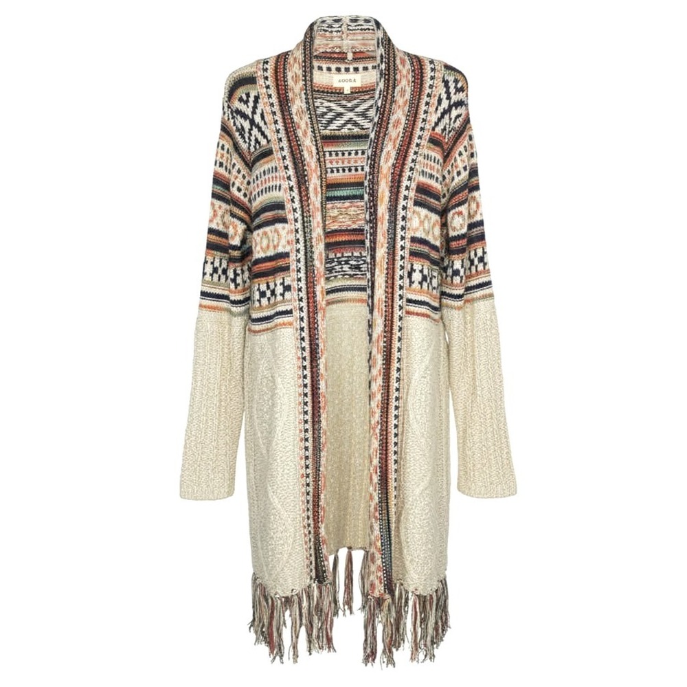 Adora Long Boho Cardigan Aztec Southwestern Knit Duster Sweater Size‎ Small/Med